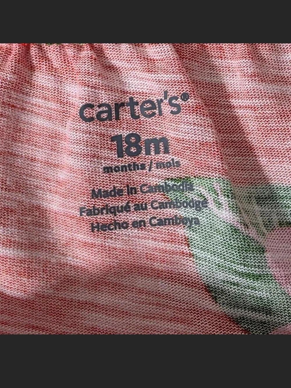 Carter's Coral Knit Tank Top with Green Accent